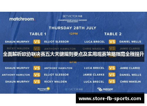 全面解析欧协联决赛五大关键规则要点及实用观赛策略指南全程提升